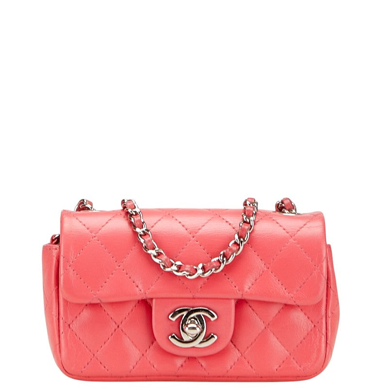シャネル ミニマトラッセ ココマーク チェーン ショルダーバッグ ピンク ラムスキン レディース CHANEL 【中古】