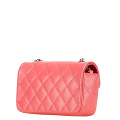 シャネル ミニマトラッセ ココマーク チェーン ショルダーバッグ ピンク ラムスキン レディース CHANEL 【中古】