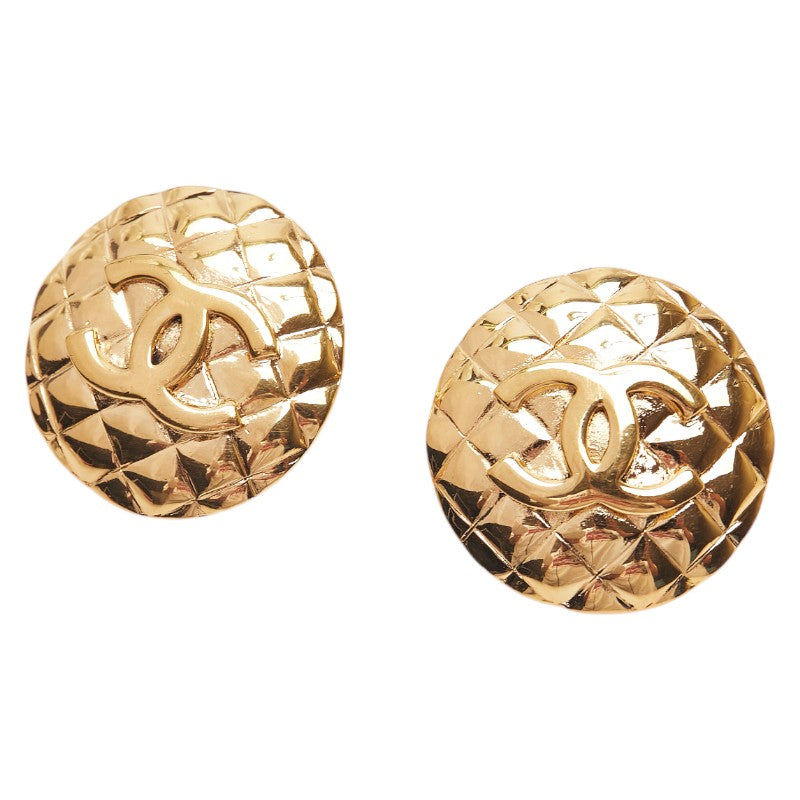 シャネル ココマーク マトラッセ ラウンド イヤリング ゴールド メッキ レディース CHANEL 【中古】