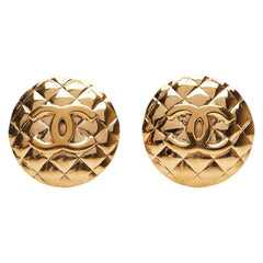 シャネル ココマーク マトラッセ ラウンド イヤリング ゴールド メッキ レディース CHANEL 【中古】