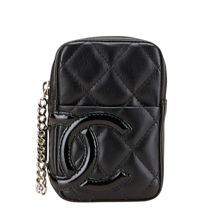 シャネル カンボンライン ココマーク シガレットケース ブラック レザー レディース CHANEL 【中古】