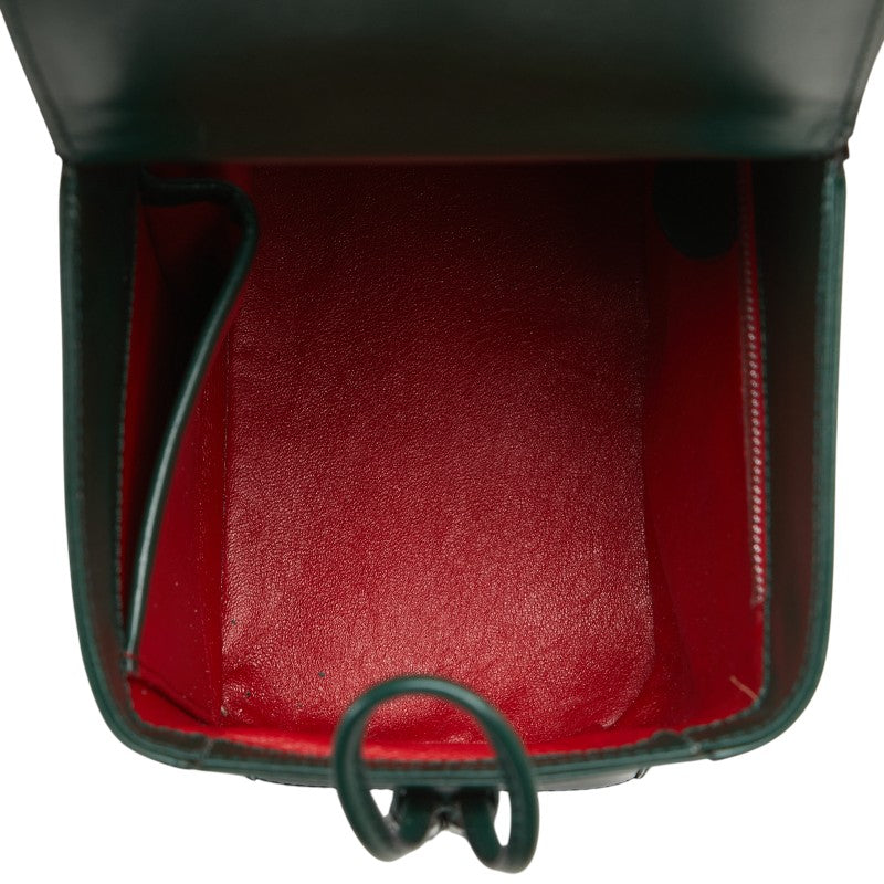 セリーヌ バスケットバッグ ボックス ハンドバッグ グリーン ゴールド レザー レディース CELINE 【中古】