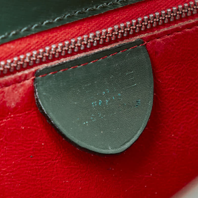 セリーヌ バスケットバッグ ボックス ハンドバッグ グリーン ゴールド レザー レディース CELINE 【中古】