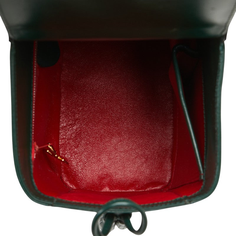 セリーヌ バスケットバッグ ボックス ハンドバッグ グリーン ゴールド レザー レディース CELINE 【中古】
