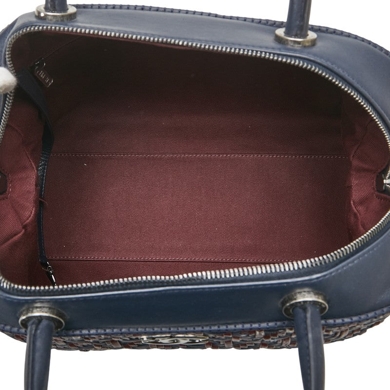 シャネル ココマーク ボーリングバッグ ハンドバッグ ショルダーバッグ 2WAY ネイビー ラムスキン レディース CHANEL 【中古】