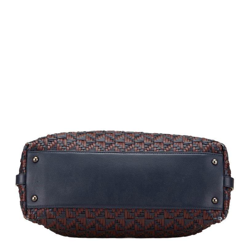 シャネル ココマーク ボーリングバッグ ハンドバッグ ショルダーバッグ 2WAY ネイビー ラムスキン レディース CHANEL 【中古】