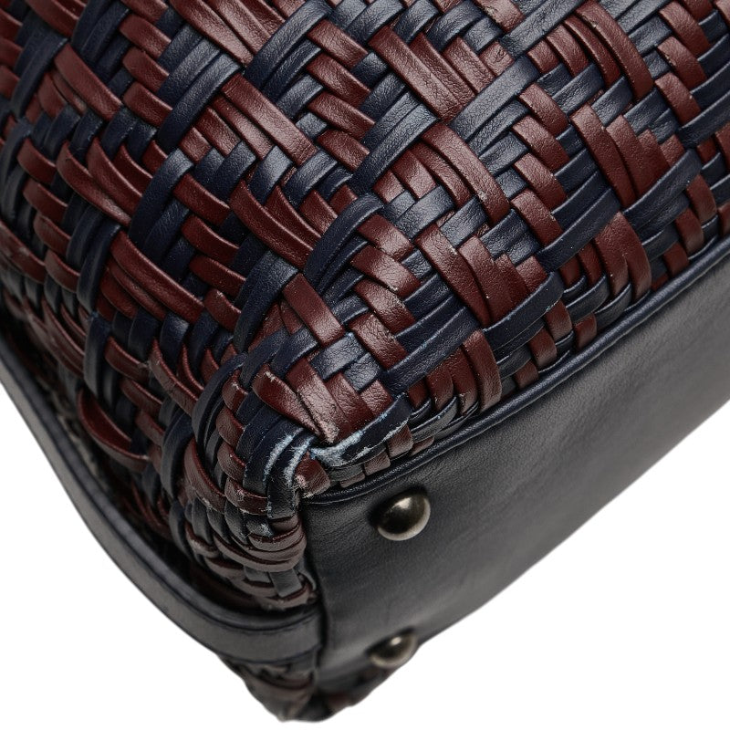 シャネル ココマーク ボーリングバッグ ハンドバッグ ショルダーバッグ 2WAY ネイビー ラムスキン レディース CHANEL 【中古】
