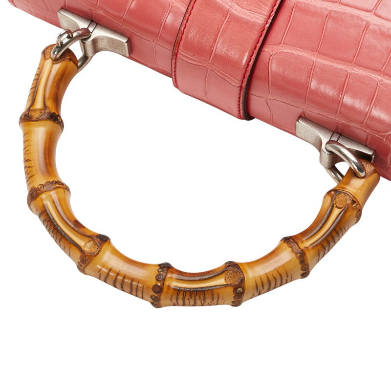 グッチ デュオニュソス クロコダイル ハンドバッグ ショルダーバッグ 2WAY 446869 ピンク レザー レディース GUCCI 【中古】
