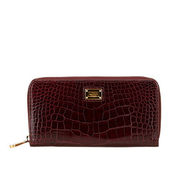 ルイ ヴィトン アリゲーター 長財布 ラウンドファスナー ワインレッド クロコダイル レディース LOUIS VUITTON 【中古】