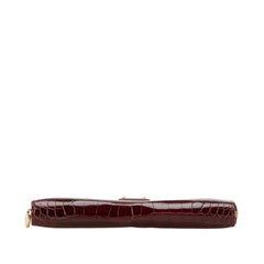 ルイ ヴィトン アリゲーター 長財布 ラウンドファスナー ワインレッド クロコダイル レディース LOUIS VUITTON 【中古】