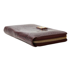 ルイ ヴィトン アリゲーター 長財布 ラウンドファスナー ワインレッド クロコダイル レディース LOUIS VUITTON 【中古】