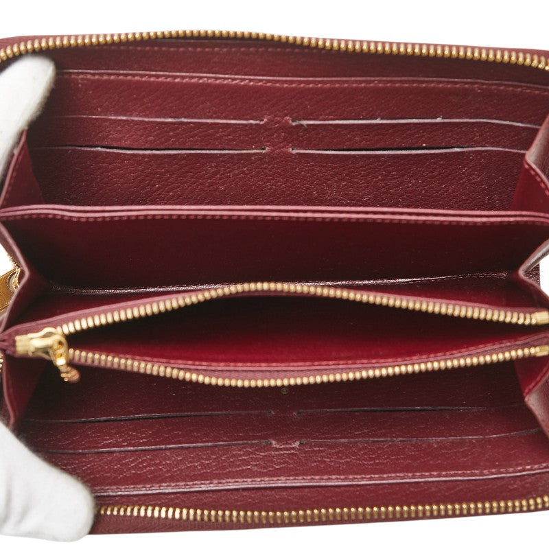 ルイ ヴィトン アリゲーター 長財布 ラウンドファスナー ワインレッド クロコダイル レディース LOUIS VUITTON 【中古】