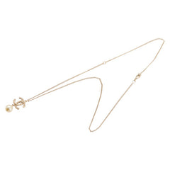シャネル ココマーク ペンダントネックレス ゴールド メッキ フェイクパール ラインストーン レディース CHANEL 【中古】
