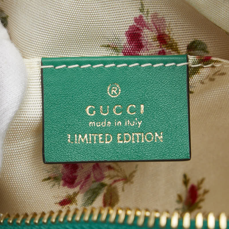 グッチ GGマーモント パイソン ショルダーバッグ 574493 ベージュ グリーン ストロー レザー レディース GUCCI 【中古】
