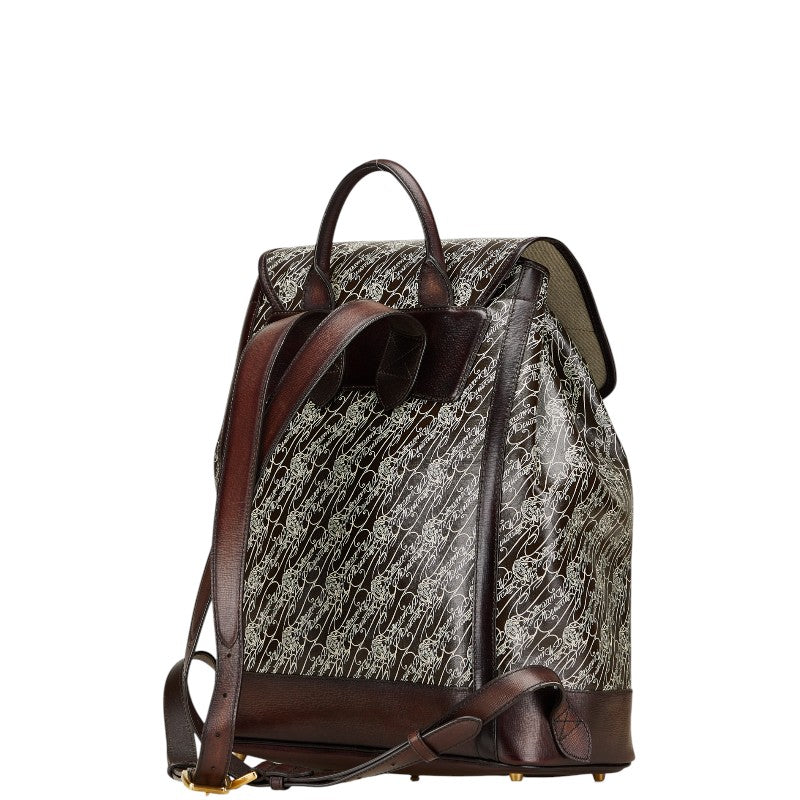 ベルルッティ トワル マルブフ リュック バックパック ブラウン PVC レザー レディース Berluti 【中古】