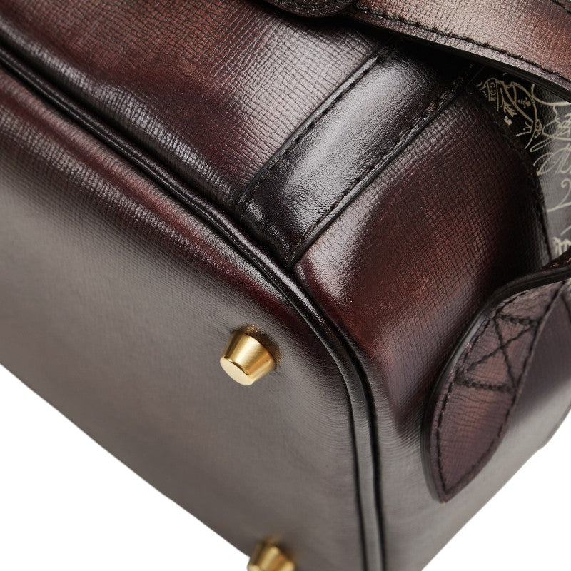 ベルルッティ トワル マルブフ リュック バックパック ブラウン PVC レザー レディース Berluti 【中古】