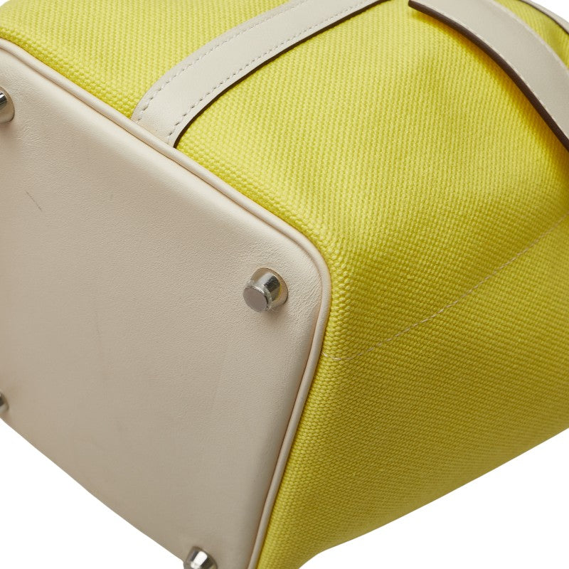 エルメス ピコタンロック カーゴPM ハンドバッグ ジョーヌシトロン ナタ イエロー アイボリー スイフト トワルゴエラン レディース HERMES 【中古】