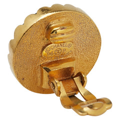 シャネル ヴィンテージ ココマーク ラウンド イヤリング ゴールド ブラック メッキ レディース CHANEL 【中古】