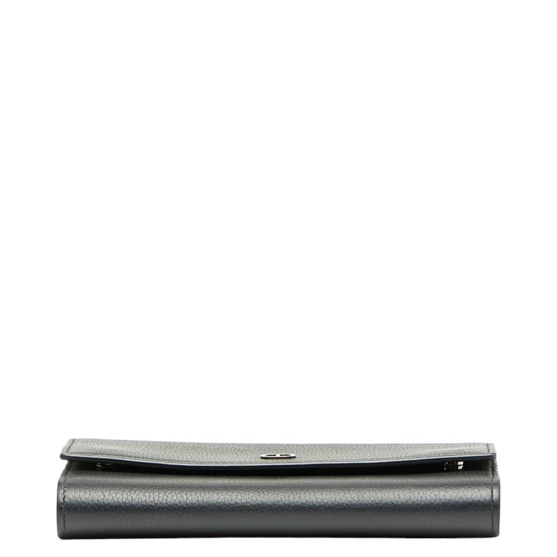 ディオール CDロゴ 長財布 ブラック レザー メンズ Dior 【中古】