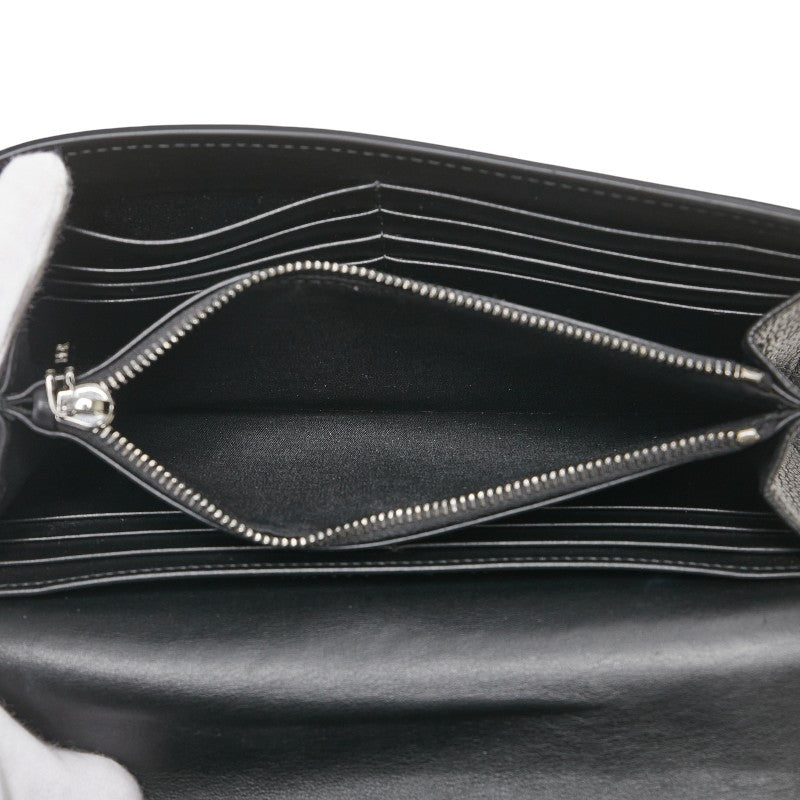ディオール CDロゴ 長財布 ブラック レザー メンズ Dior 【中古】