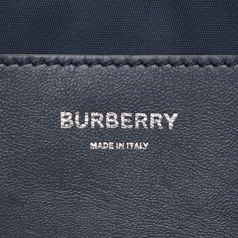 バーバリー チェック TBロゴ ショルダーバッグ ブルー デニム レザー レディース BURBERRY 【中古】
