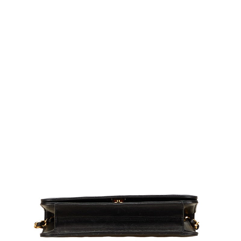 シャネル マトラッセ ココマーク チェーン ショルダーバッグ ブラック ラムスキン レディース CHANEL 【中古】