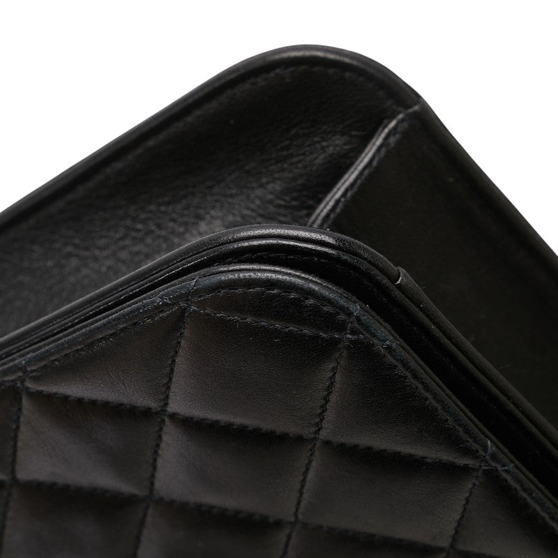 シャネル マトラッセ ココマーク チェーン ショルダーバッグ ブラック ラムスキン レディース CHANEL 【中古】