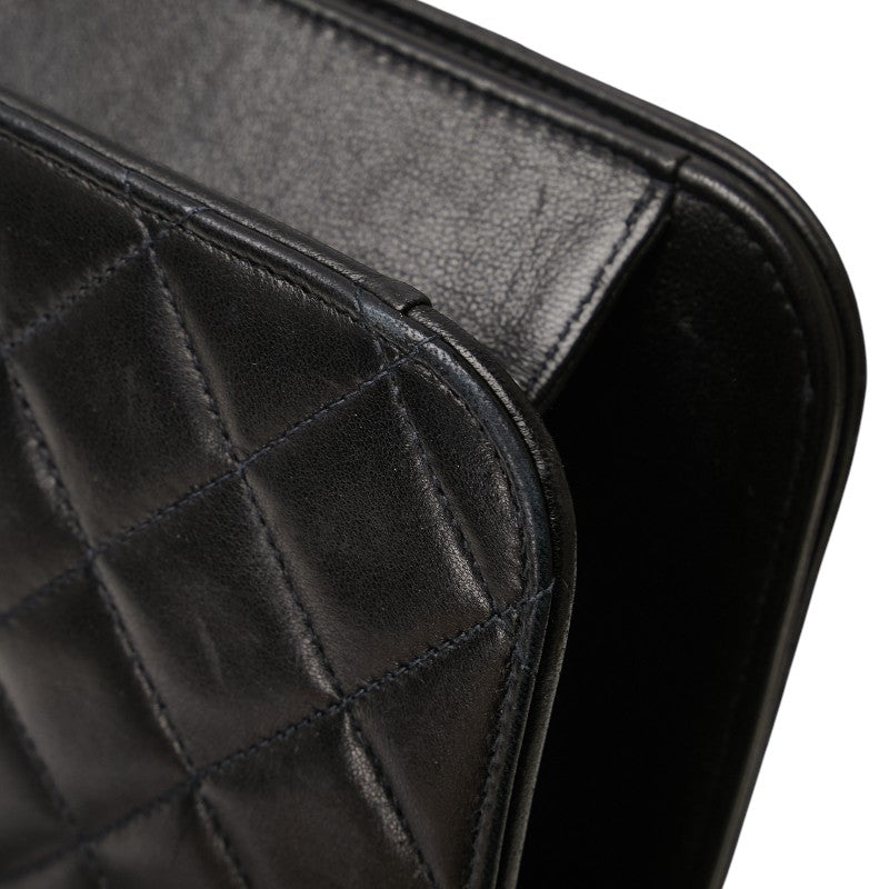 シャネル マトラッセ ココマーク チェーン ショルダーバッグ ブラック ラムスキン レディース CHANEL 【中古】