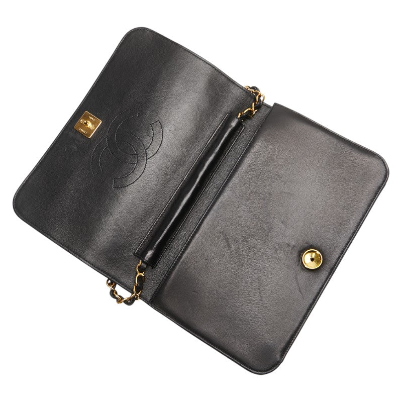 シャネル マトラッセ ココマーク チェーン ショルダーバッグ ブラック ラムスキン レディース CHANEL 【中古】