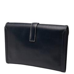 エルメス ジジェPM クラッチバッグ ネイビー系 ボックスカーフ レディース HERMES 【中古】