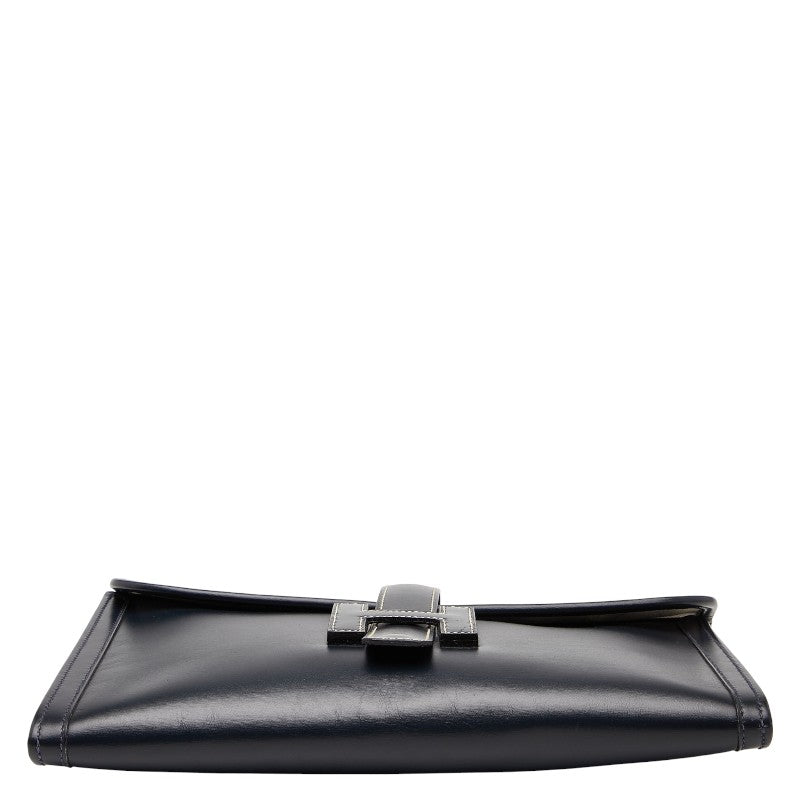 エルメス ジジェPM クラッチバッグ ネイビー系 ボックスカーフ レディース HERMES 【中古】