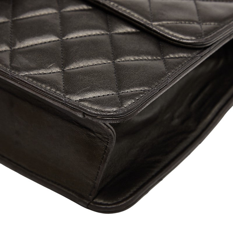 シャネル マトラッセ ココマーク チェーン ショルダーバッグ ブラック ラムスキン レディース CHANEL 【中古】