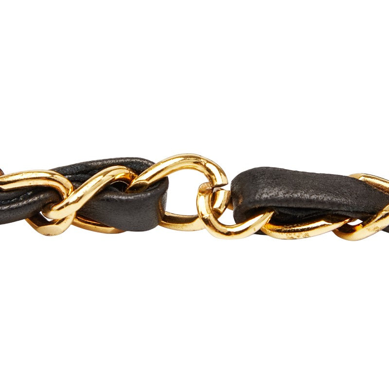 シャネル マトラッセ ココマーク チェーン ショルダーバッグ ブラック ラムスキン レディース CHANEL 【中古】