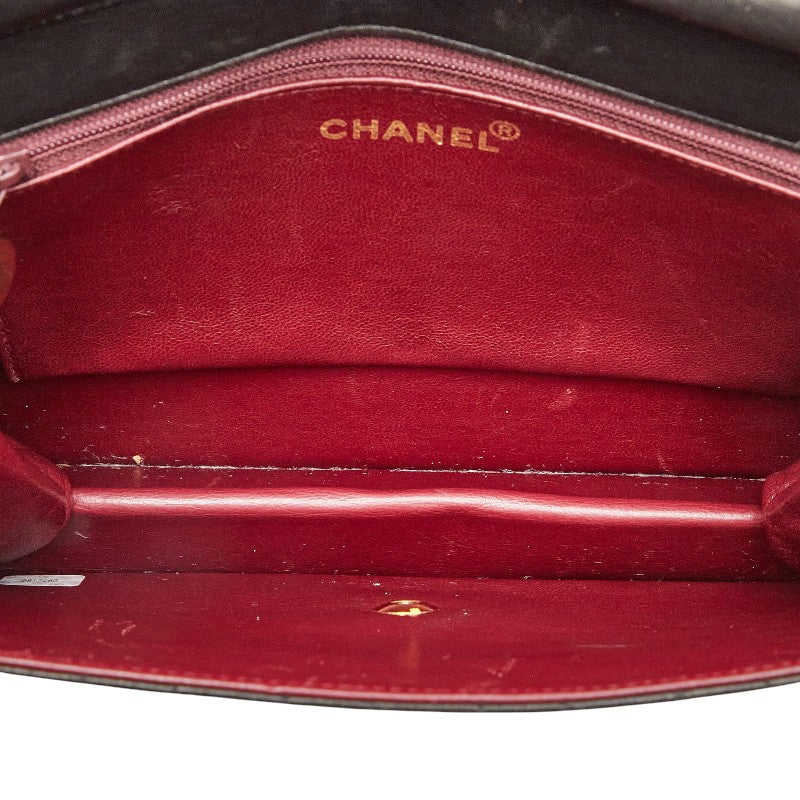 シャネル マトラッセ ココマーク チェーン ショルダーバッグ ブラック ラムスキン レディース CHANEL 【中古】