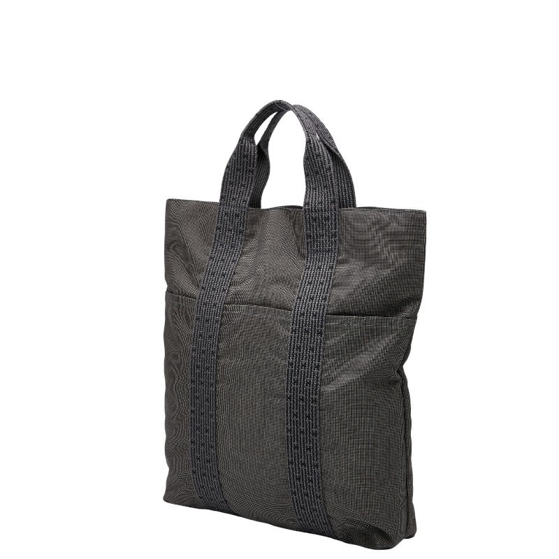 エルメス エールライン カバス ハンドバッグ トートバッグ グレー キャンバス レディース HERMES 【中古】