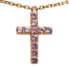 カルティエ シンボル クロス チェーン ペンダントネックレス K18PG ピンクゴールド レディース CARTIER 【中古】