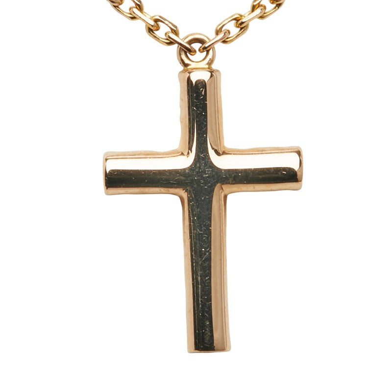 カルティエ シンボル クロス チェーン ペンダントネックレス K18PG ピンクゴールド レディース CARTIER 【中古】