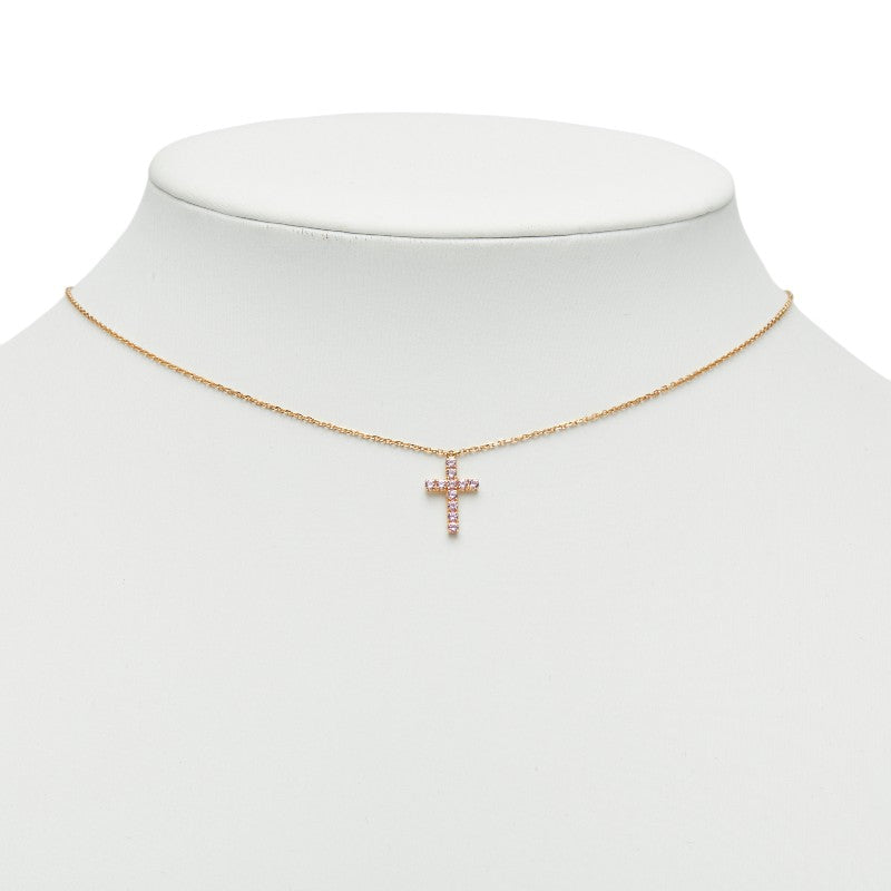 カルティエ シンボル クロス チェーン ペンダントネックレス K18PG ピンクゴールド レディース CARTIER 【中古】