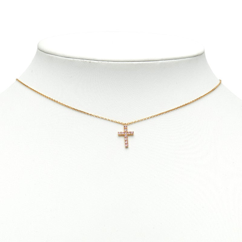 カルティエ シンボル クロス チェーン ペンダントネックレス K18PG ピンクゴールド レディース CARTIER 【中古】