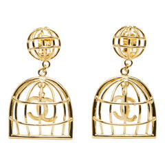 シャネル ヴィンテージ ココマーク 鳥かご イヤリング ゴールド メッキ レディース CHANEL 【中古】