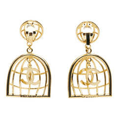 シャネル ヴィンテージ ココマーク 鳥かご イヤリング ゴールド メッキ レディース CHANEL 【中古】