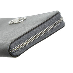 サルヴァトーレフェラガモ ガンチーニ ラウンドファスナー 長財布 グレー レザー レディース Salvatore Ferragamo 【中古】