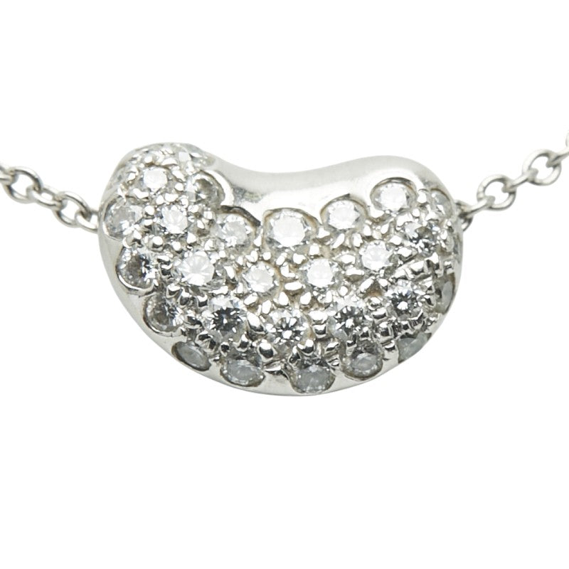 ティファニー ビーンズ パヴェダイヤ ネックレス Pt950 プラチナ レディース TIFFANY&Co. 【中古】