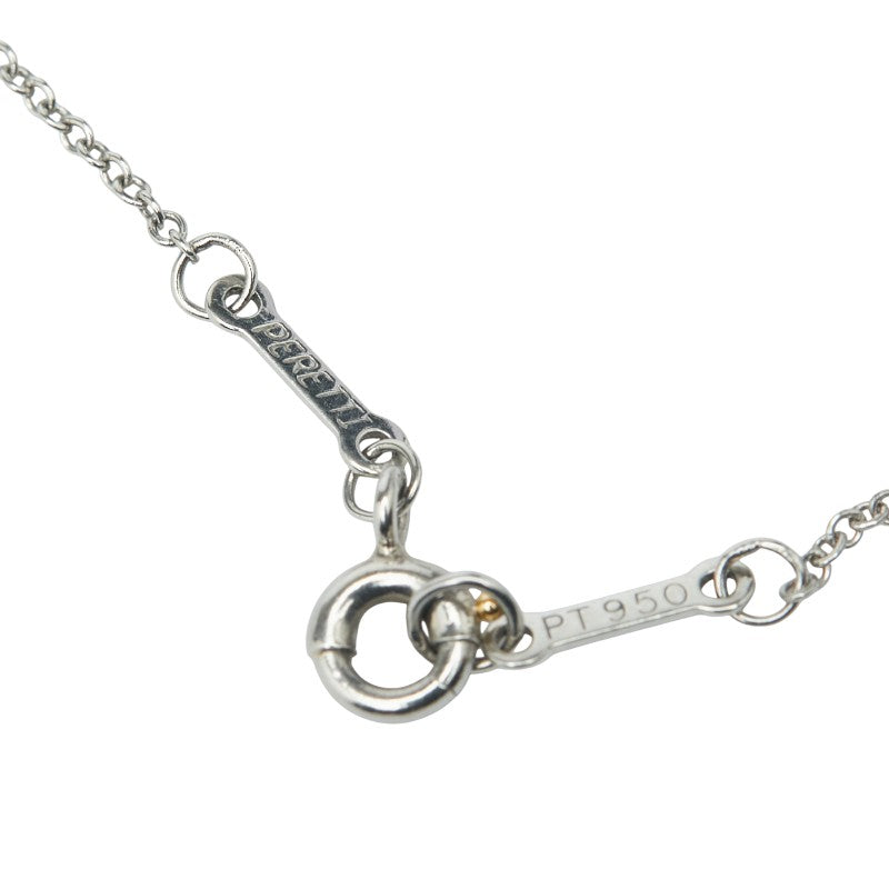 ティファニー ビーンズ パヴェダイヤ ネックレス Pt950 プラチナ レディース TIFFANY&Co. 【中古】