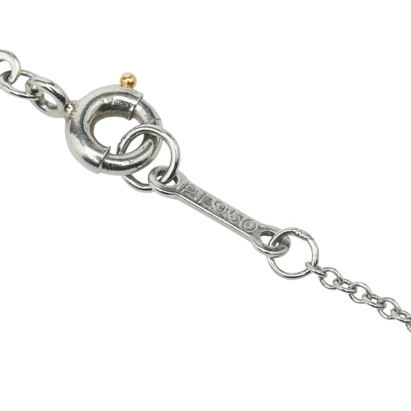 ティファニー ビーンズ パヴェダイヤ ネックレス Pt950 プラチナ レディース TIFFANY&Co. 【中古】
