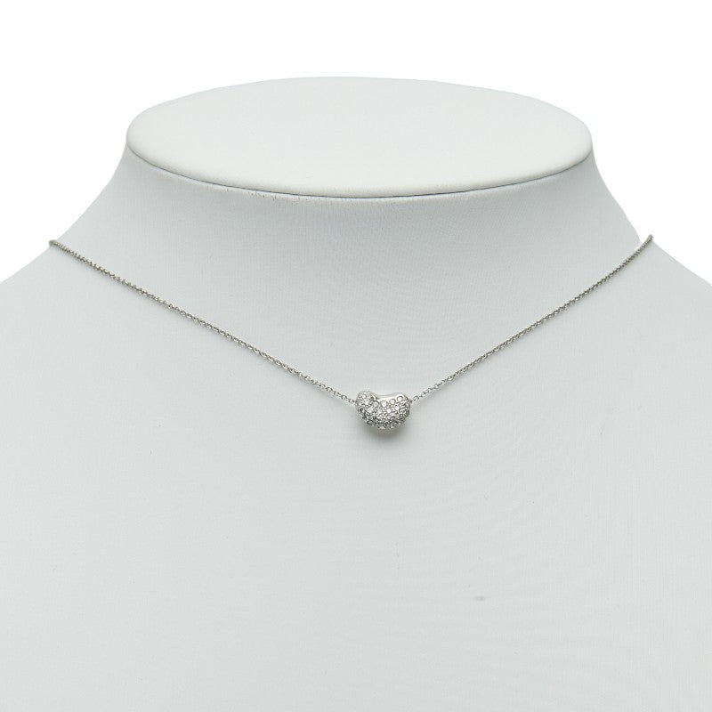 ティファニー ビーンズ パヴェダイヤ ネックレス Pt950 プラチナ レディース TIFFANY&Co. 【中古】