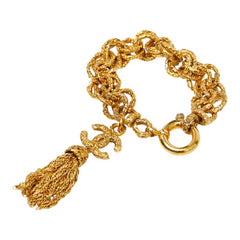 シャネル ココマーク フリンジ ヨウガン モチーフ ブレスレット ゴールド メッキ メンズ CHANEL 【中古】