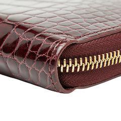 ルイ ヴィトン アリゲーター 長財布 ラウンドファスナー ワインレッド ボルドー クロコダイル レディース LOUIS VUITTON 【中古】