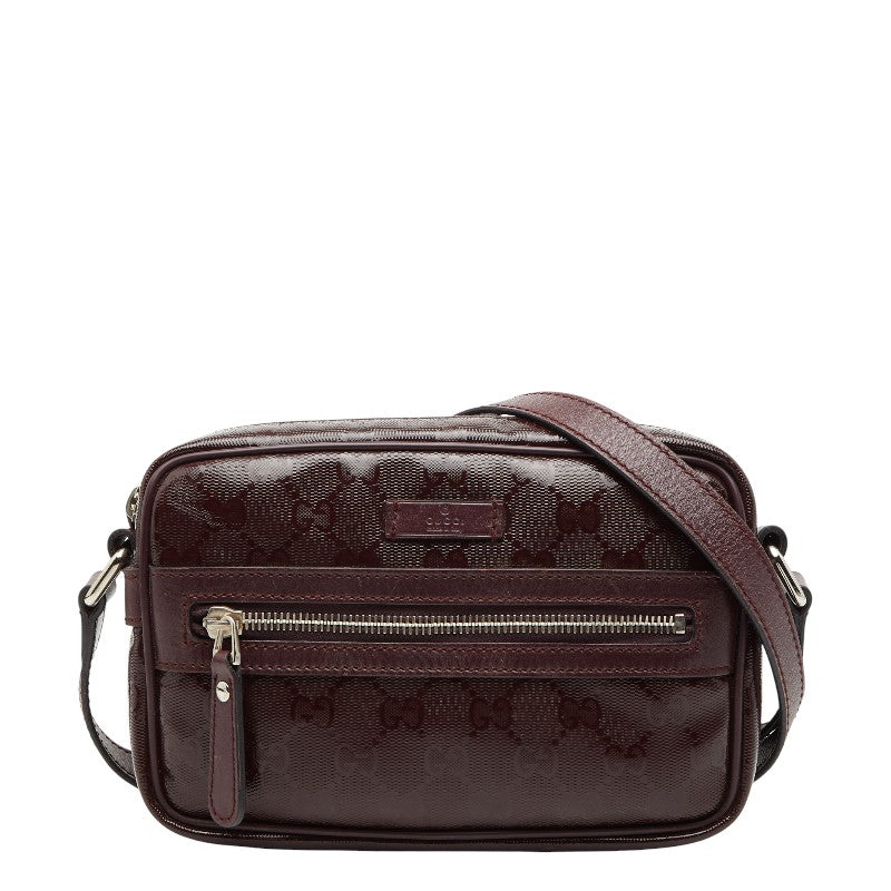 グッチ GGインプリメ 斜め掛け ショルダーバッグ 201447 パープル系 PVC レザー レディース GUCCI 【中古】
