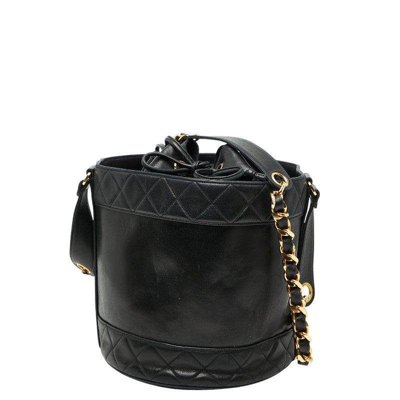 シャネル マトラッセ チェーン ショルダーバッグ ブラック ラムスキン レディース CHANEL 【中古】